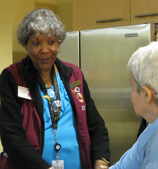 Image of  ELLICSR volunteer talking 
