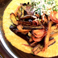 Image of Roasted Eggplant Curry with Coconut Sambol 