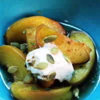 Image of Roasted Maple Peaches with Thyme