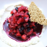 Image of Summer Berries with Sesame Brittle and Yogurt