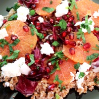 Image of Pomegranate & Goat Cheese Bulgur Salad 