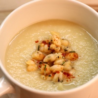 Image of Silky Celeriac Soup with Smoky White Beans recipes