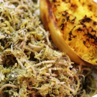 Image of Spaghetti with Spaghetti Squash in a Lemon Walnut Pesto