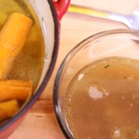 Image of Comforting Chicken Broth with Breadcrumb Dumplings