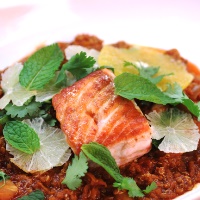 Image of Quinoa Posole with Salmon and Citrus