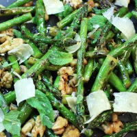 Image of Grilled Asparagus with Sticky Walnuts recipe