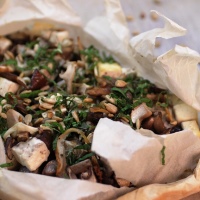 Image of Tofu and Mushroom in Parchment  