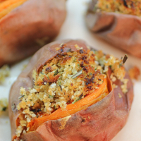 Image of Baked Sweet Potato with Rosemary Maple Crumb 
