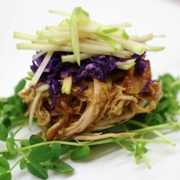 Image of Maple Syrup Glazed Pulled Pork Tenderloin.