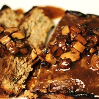 Image of turkey meatloaf with mushroom ketchup