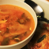 Image of a bowl of chicken soup