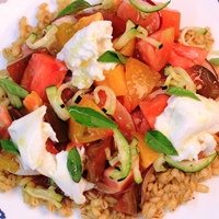 Image of toasted barley heirloom tomato salad