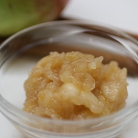 Image of apple sauce in a glass bowl.