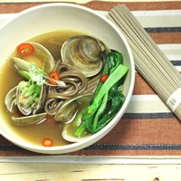 Image of Soba Noodle with a Miso Clam Broth recipe