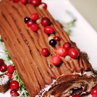 Image of Buche de Noel (Christmas Yule Log) with Chestnut Filling.