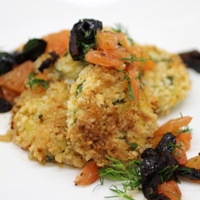 Image of the Cod Cakes (Baccala e Patate) with Orange Salad