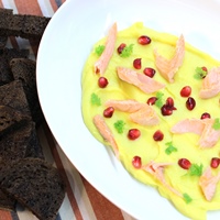 Image of Tea Smoked Trout with Saffron Parsnip Dip