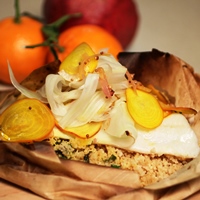 Image of the Sole en Papillote with Herbed Couscous 