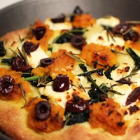 Image of winter focaccia with buttercup squash