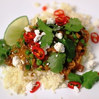 Image of the Spiced Cauliflower Biryani with Coconut Saffron Sauce