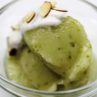 Image of Pear Sorbet with Almond & Cardamom Yogurt