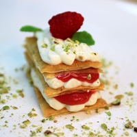 Image of lemon mascarpone rasberry napolean.