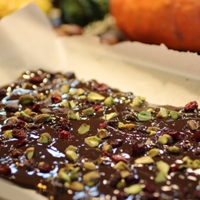 Image of Dark Chocolate Bark with Pistachio & Cardamom.