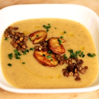 Image of smoky leek and potato soup.