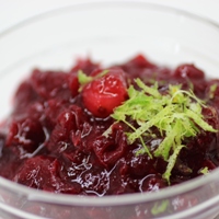 Image of ginger and lime cranberry sauce.