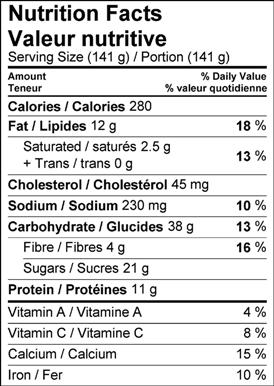 Image of nutrition facts parsnip and beet marble cake