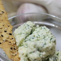 Image of garlic and feta spread.