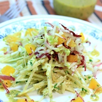 Image of jicama & chicory salad with miso remoulade