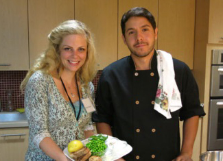 Christy and Geremy standing in the kitchen