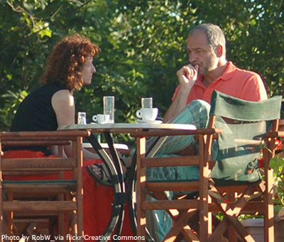 Picture of a couple having a conversation