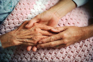 Image of someone's hand being held