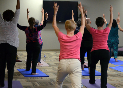 Image of a group exercise class underway