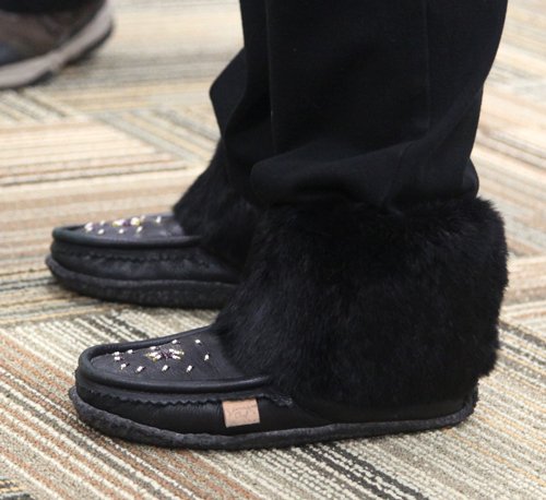 Image of Barbara's raven moccasins