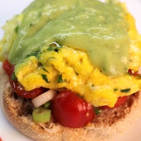 Image of Spring Egg Scramble with Avocado Sauce