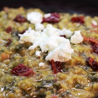 Image of Creamy Split Peas with Goat Cheese