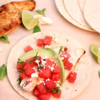 Image of Seared Chicken Tacos with Watermelon Salsa