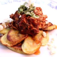 Image of Ancho Chicken with Plantain and Green Garlic recipe