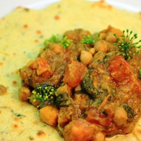 Image of jamaican curried chickpea roti