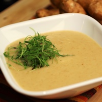 Image of Jerusalem artichoke smoked gouda soup recipe