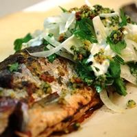Image of rainbow trout with fennel parsley salad