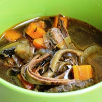 Image of a bowl of comforting brisket and mushroom stew