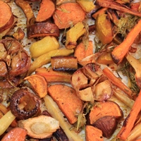 Image of Maple & Ginger Roasted Fall Vegetables.
