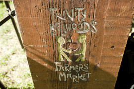 Image of a sign for the Trinity Bellwoods Farmer's Market