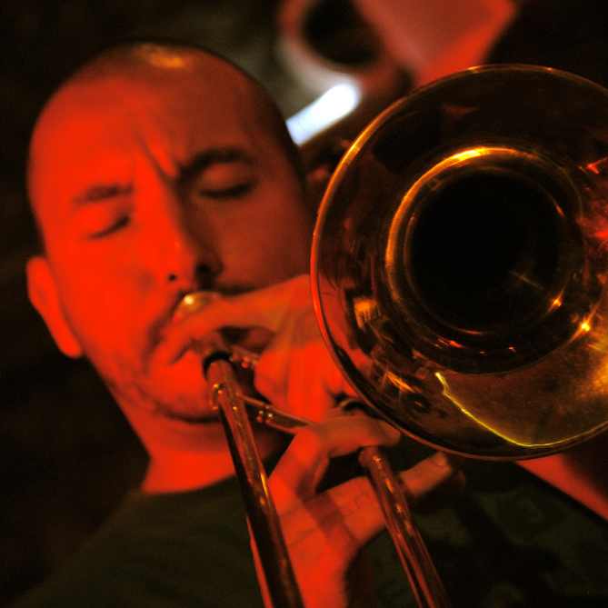 Image of man playing the trombone